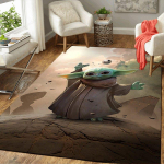 1 tk Disney Star Wars Yoda mustriga vaip Ala vaip libisemiskindel vaip k&auml;sipesuprogrammiga p&otilde;randamatt Sobib elutuppa, magamistuppa, kodu kaunistamiseks 100cm by 120cm