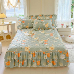 Korea stiilis tepitud pitsist printsess voodiseelik &ndash; paksendatud siidist harjatud tolmukindel voodikate 120*200cm Quilted Bed Skirt
