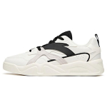 Anta Synthetic Leather Slip Resistant Cushioning Abrasion Resistant Low top Skateboard Shoes Men's Black White 112038046-1 44.5