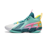 Li Ning BadFive 4 Cushioning Abrasion Resistant Breathable Mid top Basketball Shoes Men's Green White ABFU015-12 41.5