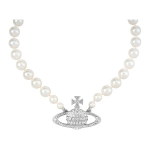 Vivienne Westwood &Uuml;herealine Basreljeef Saturn P&auml;rl Messingist Kaelakee Naiste kaelakee 6301010602P104P104 Box,W1