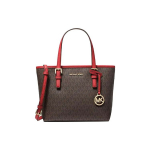 Michael Kors Mk Jet Set Logoga Nahast T&otilde;mblukuga K&auml;ekott Naiste T&otilde;mblukuga K&auml;ekotid Tume Pruun Tulepunane 35T9GTVT0B-FLAME Basic Set (Bag+Dust Bag)