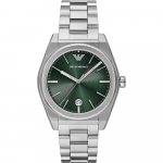 Emporio Armani Federico Roheline Roostevabast Terasest H&otilde;bedase Tooniga Meeste Kvarts-analoogkell AR11621 roheline