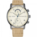 Tommy Hilfiger Kane Beež Nahkrihmaga Meeste Kvartsikell 1710399 beež