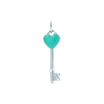 Tiffany & Co. Tiffany Keys Kollektsioon Sinise Emailiga S&uuml;damekujuline V&otilde;ti H&otilde;bedane Ripatsiga Kaelakee Naiste kaelakee 24466841 Silver