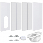 1 komplekt kaasaskantava kliimaseadme aknatihendi komplekt kuumakindla tugevdatud PVC-plaadiga l&uuml;kandaknaga reguleeritav vahelduvvoolu ventilatsioonikomplekt valge