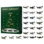 Lennukite advendikalender 2026 24 2D akr&uuml;&uuml;list ainulaadse miniatuurse s&otilde;jalennukiga J&otilde;uluadvendikalender Kingitused lennundushuvilistele L roheline