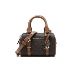 Michael Kors Bedford Metallik Logo V&otilde;lu Monogramm V&auml;rviplokk Crossbody Kott Bostoni Kott Naiste K&auml;ekotid Tammepruun 32F9G06C0B-252 Box(Basic Set+Box)