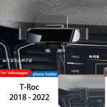 Autofoonihoidik Volkswagen T-ROC 2018-2022 jaoks GPS-i spetsiaalne gravitatsiooniline mobiilne navigatsioonihoidik 360 kraadi p&ouml;&ouml;rlev kinnitusseisik gray