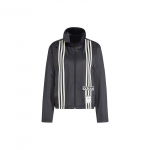 Adidas Originals Neutraalne Court Treeningjakk KolmeTriibuga V&auml;rviplokk T&otilde;mblukuga Krae Pikkade Varrukatega Jakk Naiste Topp Must IS5247 S