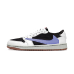 Travis Scott x Jordan Air Jordan 1 Cushioning Slip-Resistant Abrasion-Resistant Low-Top Vintage Basketball Sho DZ4137-700(Team-)-Random packaging bags 38.5 gray