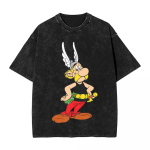 A Asterix naine Mehed Puuvillane Pestaud Kuumstantsitud Tr&uuml;kiga T-s&auml;rk Harajuku Puuvillane T-s&auml;rk Meeste Suvine L&uuml;hikeste Varrukatega T-s&auml;rgid M black