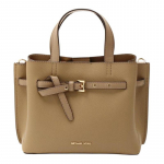 MICHAEL KORS Emilia Letter Logo Totes Kott Totes Kott Ostukott &Otilde;lakott Veisenahast K&auml;ekott V&auml;ike Naiste Beež pruun
