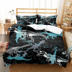 Dinosaurus Tekikoti Komplekt Laste Voodipesu Komplekt T&auml;is/Kuninganna Suurus 3D Multikoomiline Loom Tekikoti Kate Poistele T&uuml;drukutele Lastele V&auml;rviline Tekikate 135x200cm