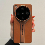 OPPO Find X9 Ultra jaoks &Uuml;mbris Uus Luksuslik Moodne K&otilde;va Nahast Kukkumisvastane P&otilde;rutuskindel Kaitsekate Find X9 Ultra jaoks Kest Kaitserauaga OPPO Find X9 Ultra tumepruun v&auml;rv