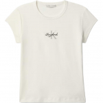Calvin Klein &times; Jungkook Piiratud V&auml;ljaande Kollektsioon Lihtne Stiilne Signatuuri Disain &Uuml;mmargune Kaelus L&uuml;hikeste Varrukatega T-s&auml;rk Naiste topid 40520WF-YAS XXS