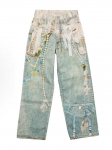 Ameerika High Street Denim Pitsi Vana Sirge L&otilde;ikega Teksap&uuml;ksid Trendikad Naiste Vintage Pesuga Laiad Teksap&uuml;ksid, Tr&uuml;kitud P&auml;rlite ja Pitsiga Kaunistatud Vabaaja P&uuml;ksid S: height 155-165cm ( 37.5kg-45kg )