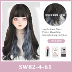 Tukk Parukas Pruun Must S&uuml;nteetiline Gradient Mitmev&auml;rviline Colorblock Parukas Lolita Parukas