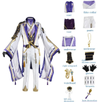 Genshin Impact Kamizato Ayato Cosplay Kost&uuml;&uuml;mi Komplekt Kauni Tr&uuml;kitud Kangaga XXXL gray
