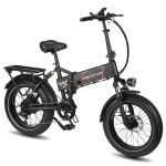 Maxtrun Polaris Rasvarehvidega Kokkupandav Elektriline Jalgratas 500W Mootor 48V13AH Aku 20-tollised Maastikurehvid 45KM Maksimaalne L&auml;bis&otilde;it 120KG Kandev&otilde;ime Elektriline Jalgratas must