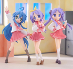 Lucky Star Trio-Try-iT Kuju 3-osaline komplekt Konata Izumi Kagami Hiiragi Tsukasa Hiiragi, Anime kogutav n&auml;idiskuju pink