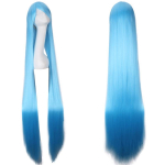 Unisex 150 cm pikk sirge animev&auml;rviline cosplay-parukas white