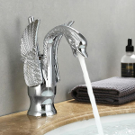 Must ja kuldne luige vannitoa valamu segisti - kuum ja k&uuml;lm t&ouml;&ouml;laua segisti Faucet + 60cm Hose gray