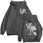 Popb&auml;nd Korn Ftl 25 Follow The Leader Graafilise tr&uuml;kiga lukuga dressipluus Rock Hip Hop Vintage lukuga pusad Unisex &Uuml;lisuured pusa 3XL tumehall v&auml;rv