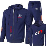 Toyota GAZOO Racing Spordir&otilde;ivad Kapuutsiga Dressipluusi Komplekt Vastupidavus Ralli Ratsutamis&uuml;likond Spordijakk ja Spordip&uuml;ksid Aktiivseks Kandmiseks CJ1 XXXL blue