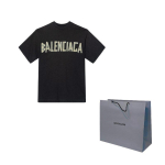 Balenciaga TAPE TYPE SS24 T-s&auml;rk Tavaline l&otilde;ige Meeste Tumehall 739784TOVA98519 S-Original Gift Bag hall v&auml;rv