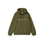 Carhartt WIP SS24 Kapuutsiga sviiter, lai l&otilde;ige ja logo tikand, unisex, roheline I030547-24D-XX M black