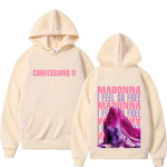 Madonna Confessions II Tour 2026 Tr&uuml;kitud Huppar Meestele - Kitsa L&otilde;ikega Puuvillasegust Pullover Large khaki