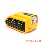 UUS DCB090 Toiteallika Laadija Muundur Aku Adapter Dewal 18V 20V Liitiumaku jaoks USB ja Type C 12V LED T&ouml;&ouml;valgustiga