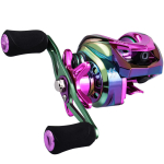 BaitCasting Reel 12 roostevabast terasest laagrid 18LB Super Drag magnetiga h&auml;&auml;lestatud kahe piduriga p&uuml;&uuml;girull Right Hand roheline/lilla