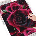 T&auml;isruudukujuline Diamond Painting punane roosilill 5D DIY teemanttikandiga lill Rhinestone 15*20 cm