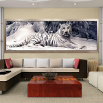Teemanttikandid 5D isetehtud teemantmaal Ristpistes valge tiiger ruut Teemantmosaiik loomad 160*50 cm