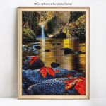 Teemanttikandid Creeki maastik Teemantmaal DIY t&auml;ispikk ristpistes 20X30CM