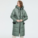 Mantel Astrid Thick Slim Wome Long moodne vabaaja kapuutsiga tuulekindel puuvillane 5XL &otilde;huv&auml;e sinine v&auml;rv