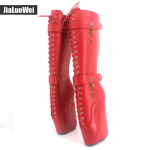 18 cm &Auml;&auml;rmiselt k&otilde;rge kontsaga balletisaapad Fetish Seksikas kiilkontsata tallapaeltega lukustatav p&otilde;lvek&otilde;rgused saapad Unisex 39