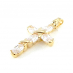 Les Tr&eacute;sors De Lily [F6810] - kullatud ripats  Purity Cross  kuldne valge - 15x25 mm kuld