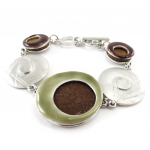 NOA [J1942] - Bracelet Cr&eacute;ateur 'Judith' vert marron roheline