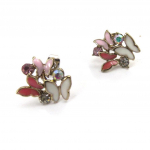 Les Tr&eacute;sors De Lily [J7705] - Boucles Cr&eacute;ateur 'Sissi' rose blanc Heleroosa