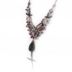 Les Tr&eacute;sors De Lily [J8471] - Collier Cr&eacute;ateur 'Scarlett' rouge noir punane