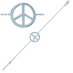 Les Tr&eacute;sors De Lily [K3436] - Bracelet Argent 'Peace' argent&eacute; - 20 mm h&otilde;be