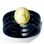 Kullatud s&otilde;rmus 'Chor&eacute;ographie' mustast kullast keraamiline - 11 00 50 must