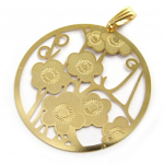 Les Tr&eacute;sors De Lily [M8733] - Pendentif Plaqu&eacute; Or 'Jardin Japonais' Dor&eacute; - 36 mm kuld
