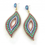 Les Tr&eacute;sors De Lily [N0798] - Boucles Cr&eacute;ateur 'Alta&iuml;' multicolore t&uuml;rkiissinine