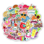 100 TK Armas Kleebis Multikas Vsco T&uuml;drukud Roosa INS Stiil DIY Kleebised S&uuml;learvutile Kitarrile Pagasile Rulale Moto Autokleebis Laste M&auml;nguasi