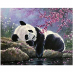 T&auml;ielik 5D Teemantmaaling Loom Panda Teemanttikandid Ristpistes Kodukaunistus K&auml;sitsi valmistatud kingitus 25x30cm