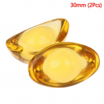 2 tk Tsitriini valuploki raha rikkus Feng Shui Hiina iidne kullakangi maskott 50mm (2Pcs)